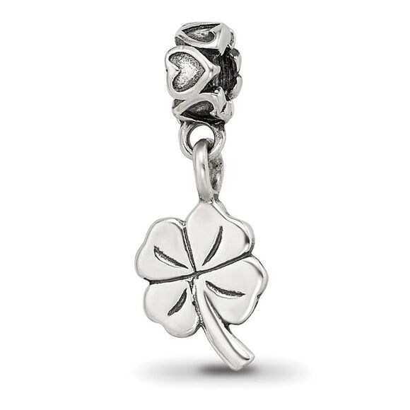Kazi Luxury Collection Sterling Silver 4-Leaf Clover Dangle Reflections Bead - Picture 1 of 6